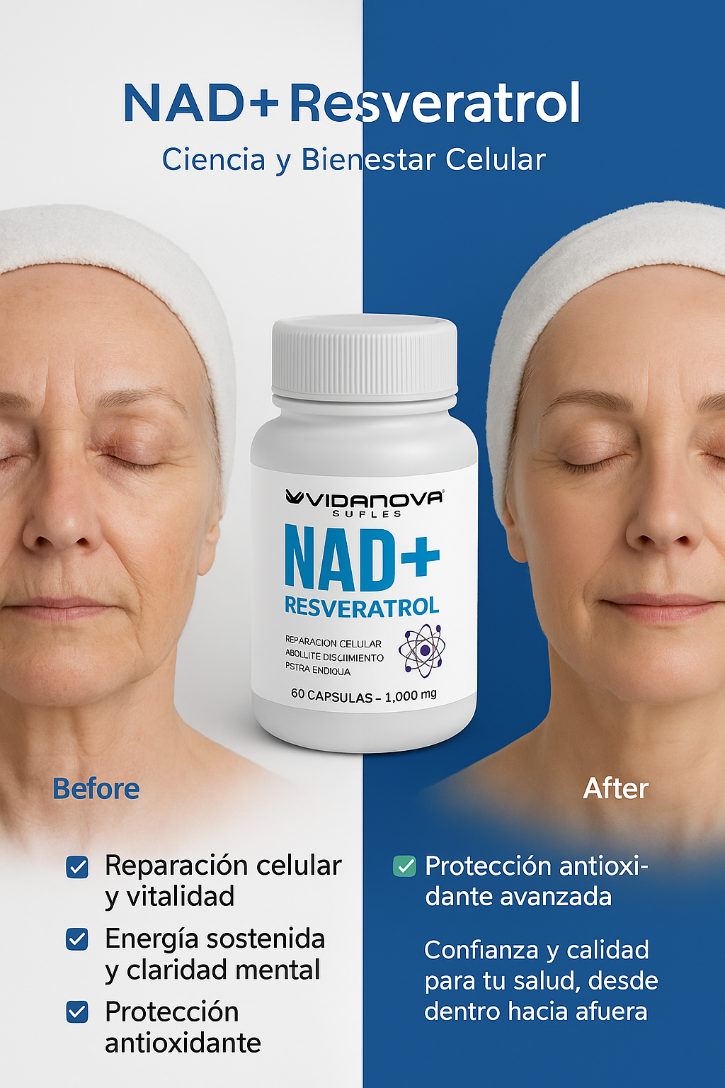 NAD+ RESVERATROL 1000MG 60 CAPS ORIGINAL